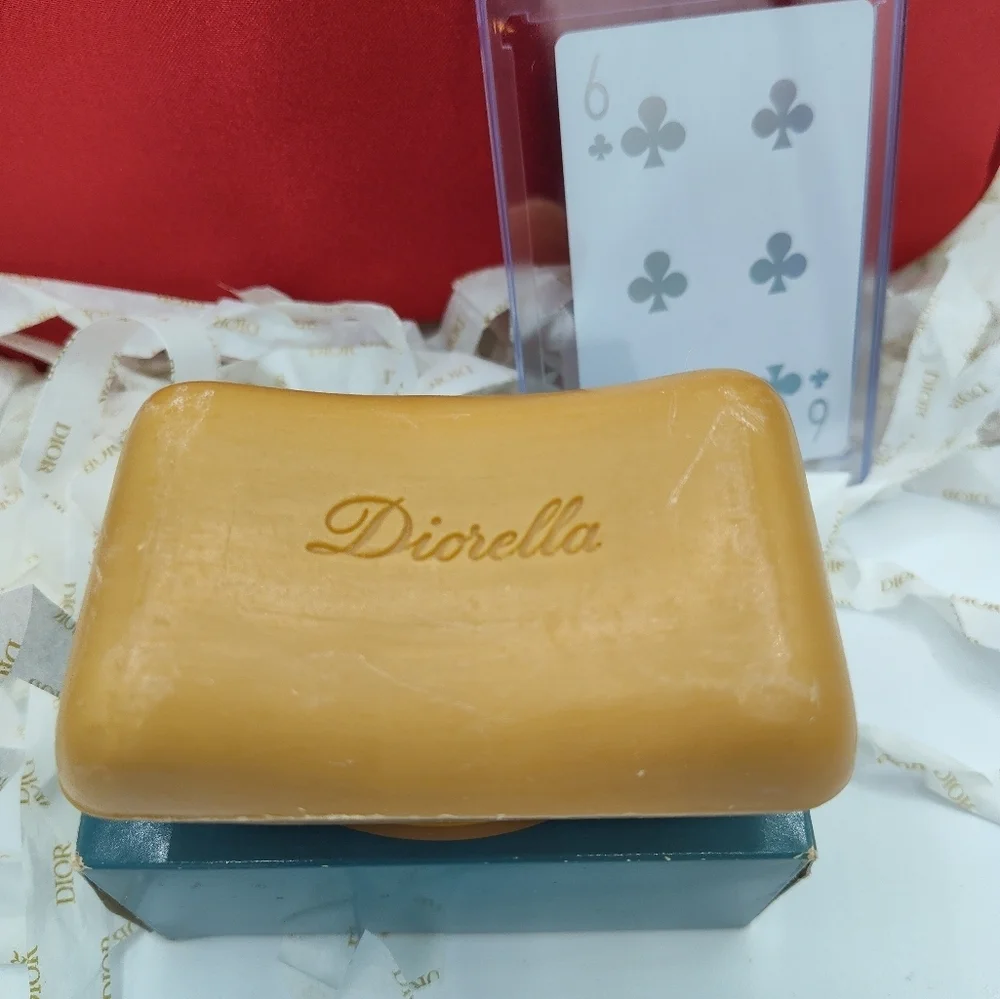 Vintage Red Dior Gift Set Vanity Makeup Bag Diorella Soap Limited Edition Card